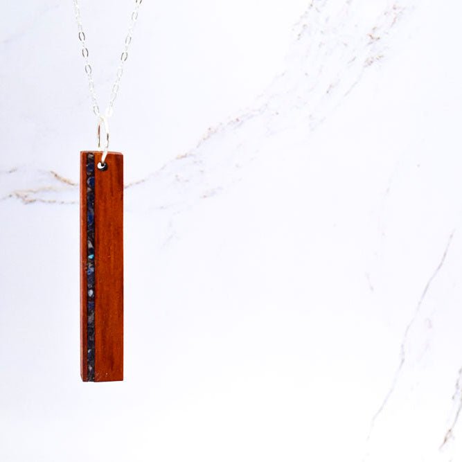 Stone Inlay Bar Necklace Necklaces La Vie Bien Stone Inlay Bar Necklace