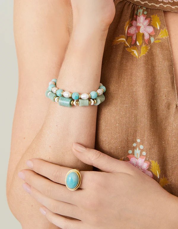 Stone Stretch Bracelet 10mm Amazonite Bracelet La Vie Bien Stone Stretch Bracelet 10mm Amazonite