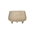 Stoneware Footed Planter with Glazed Finish by White Cliff Studio