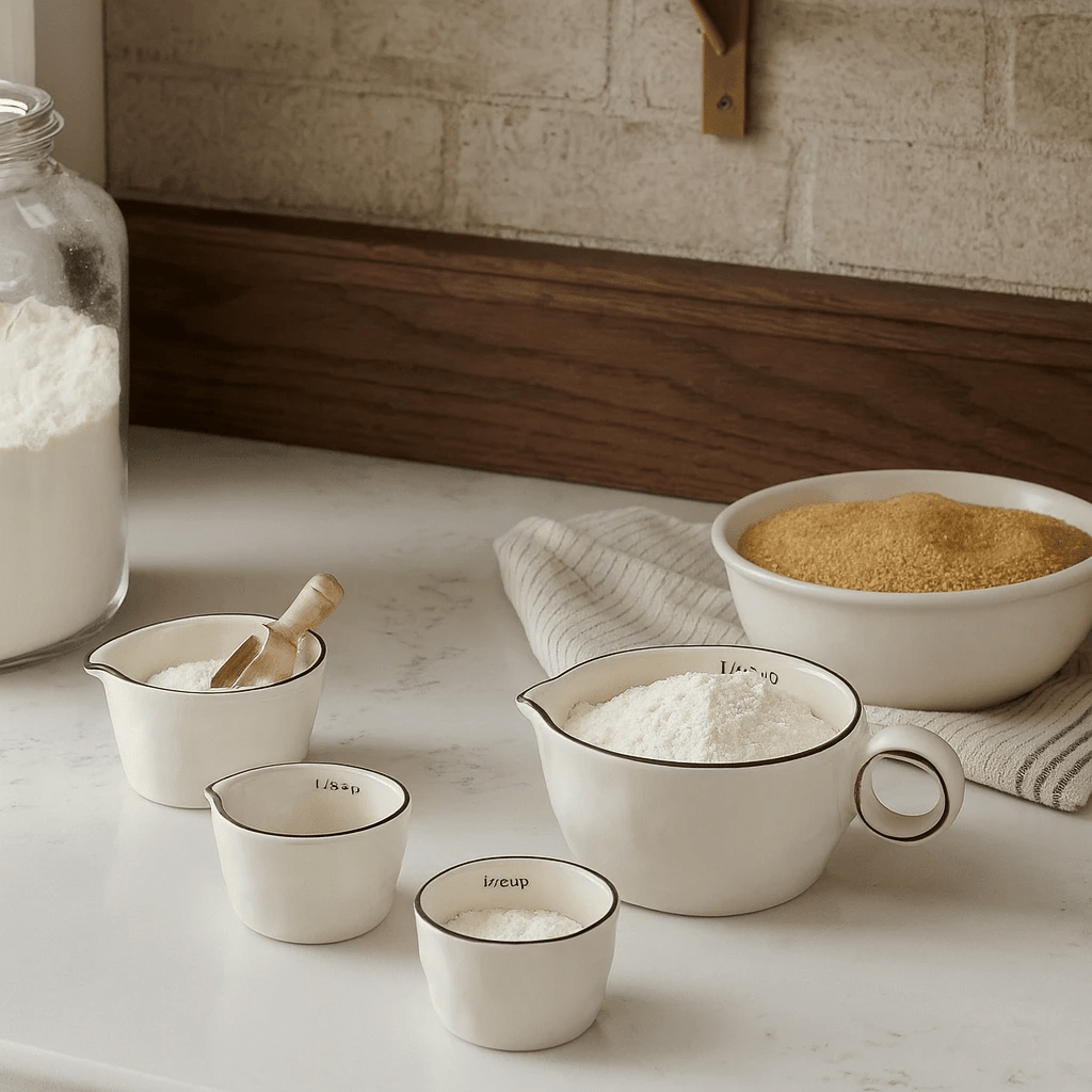Stoneware Measuring Cups – Set of 4, Neutral Glaze by White Cliff Studio