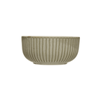Stoneware Pleated Bowl, Cream Glaze Finish by White Cliff Studio
