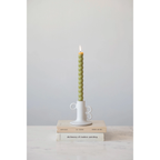 Stoneware Taper Candle Holder in White by White Cliff Studio