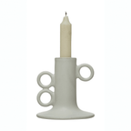 Stoneware Taper Candle Holder in White by White Cliff Studio