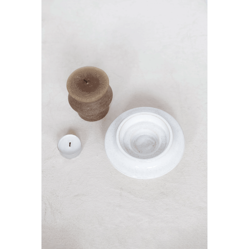 Stoneware Tea Light / Pillar Candle Holder by White Cliff Studio