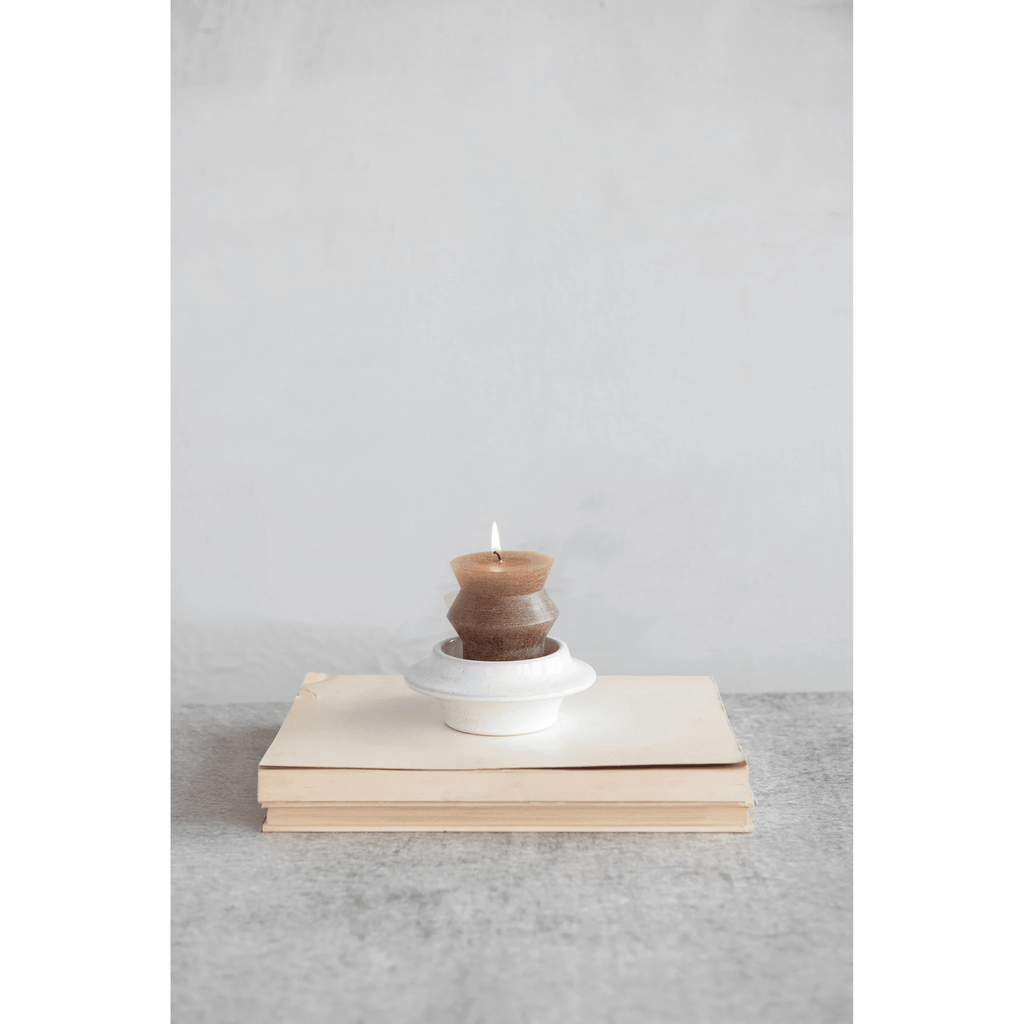 Stoneware Tea Light / Pillar Candle Holder by White Cliff Studio