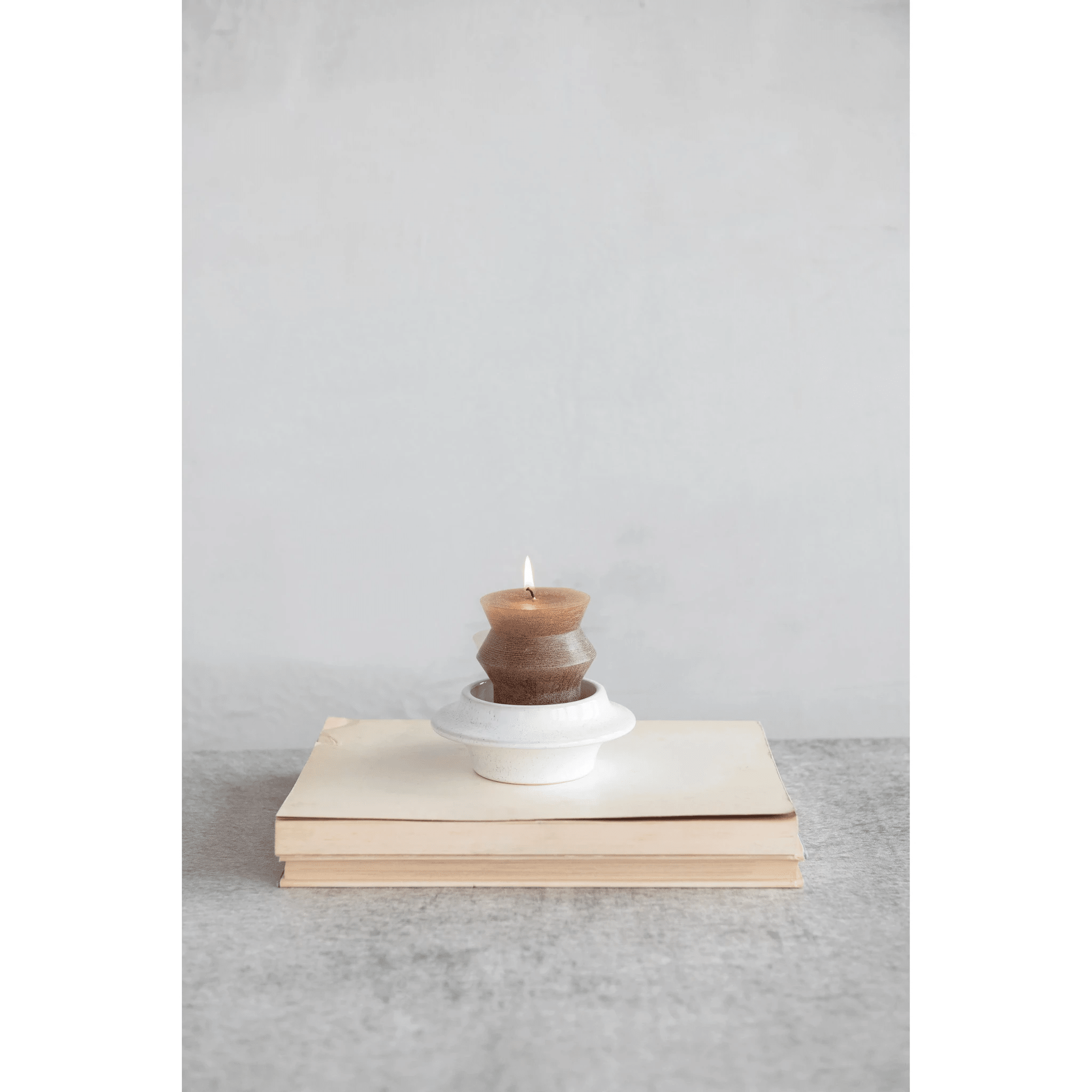 Stoneware Tea Light / Pillar Candle Holder by White Cliff Studio