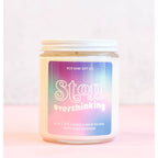 Stop Overthinking Candle in White Sage Lavender Scent | Self-Care Collection Wick Light by The Bullish Store