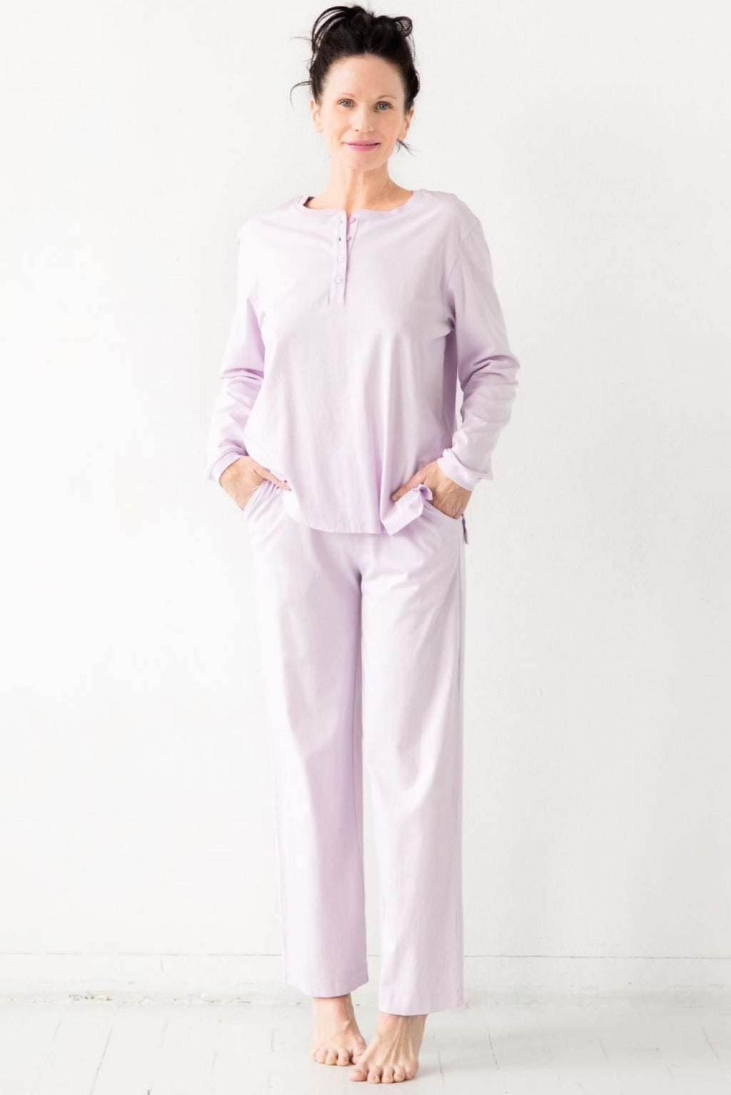 Straight Leg Pants in Pima Cotton PANTS La Vie Bien Straight Leg Pants in Pima Cotton