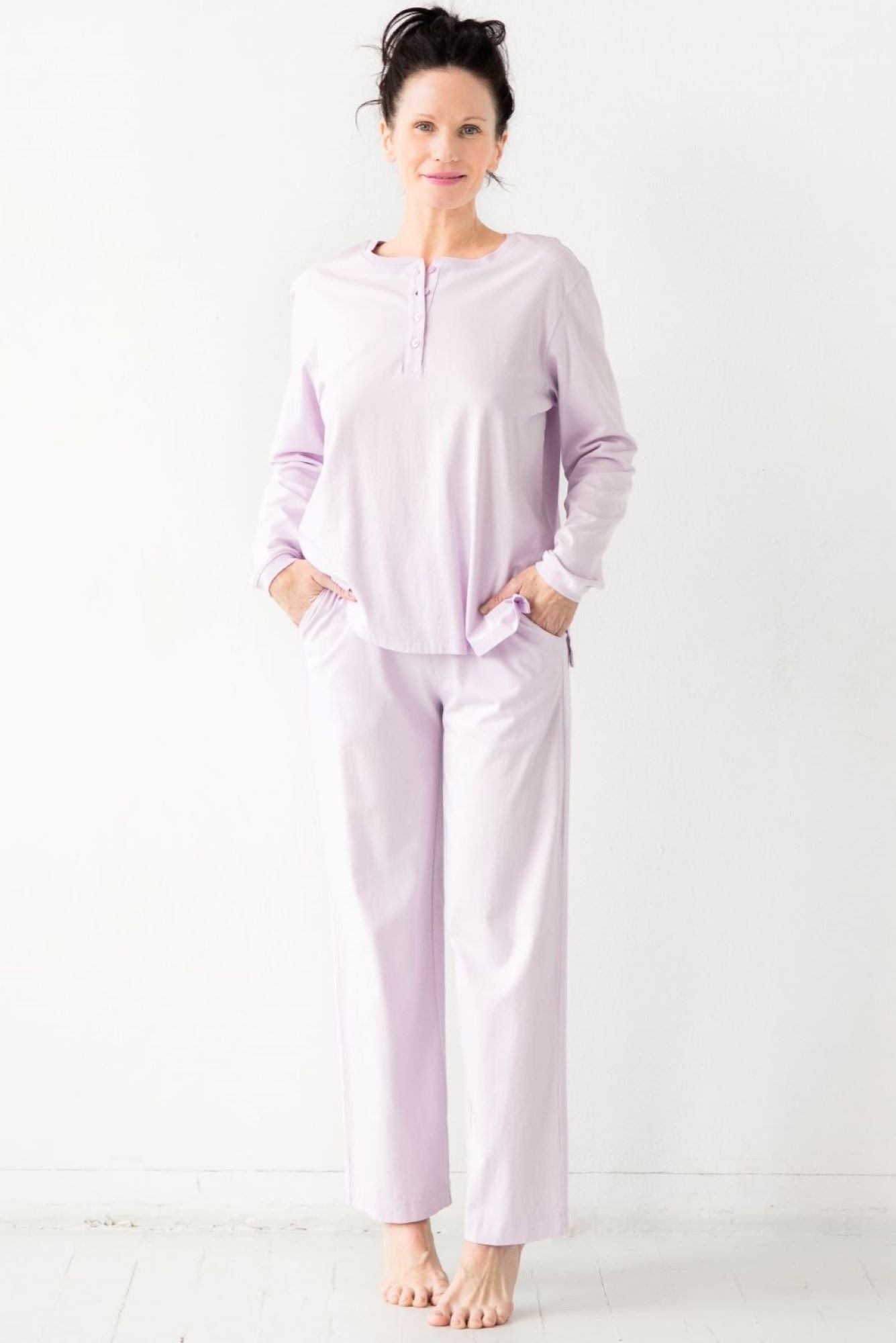 Straight Leg Pants in Pima Cotton PANTS La Vie Bien Straight Leg Pants in Pima Cotton