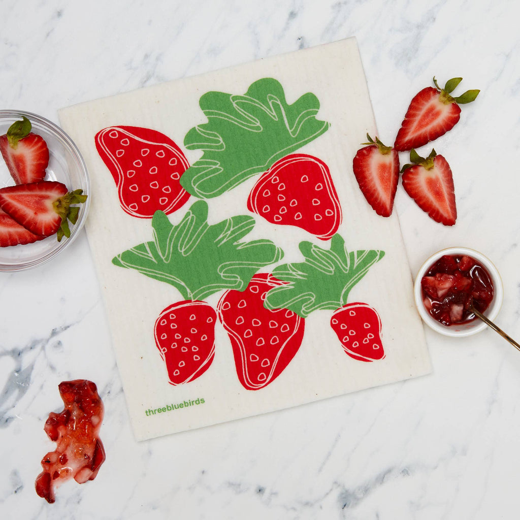 Strawberries Swedish Dishcloth La Vie Bien Strawberries Swedish Dishcloth