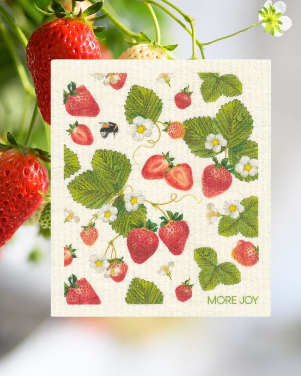 Strawberries Swedish dishcloth | Red, white and green Swedish Dishcloths La Vie Bien Strawberries Swedish dishcloth | Red, white and green