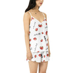 Strawberry いちご Cami Top and Shorts Pajama Set for summer, matching tank and bottoms 2-piece Two-pieces La Vie Bien Strawberry いちご Cami Top and Shorts Pajama Set for summer, matching tank and bottoms 2-piece