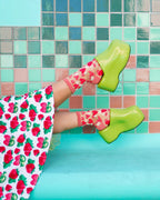 Strawberry Daisy Ruffle Sheer Crew Sock by Sock Candy