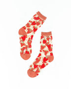 Strawberry Daisy Ruffle Sheer Crew Sock by Sock Candy