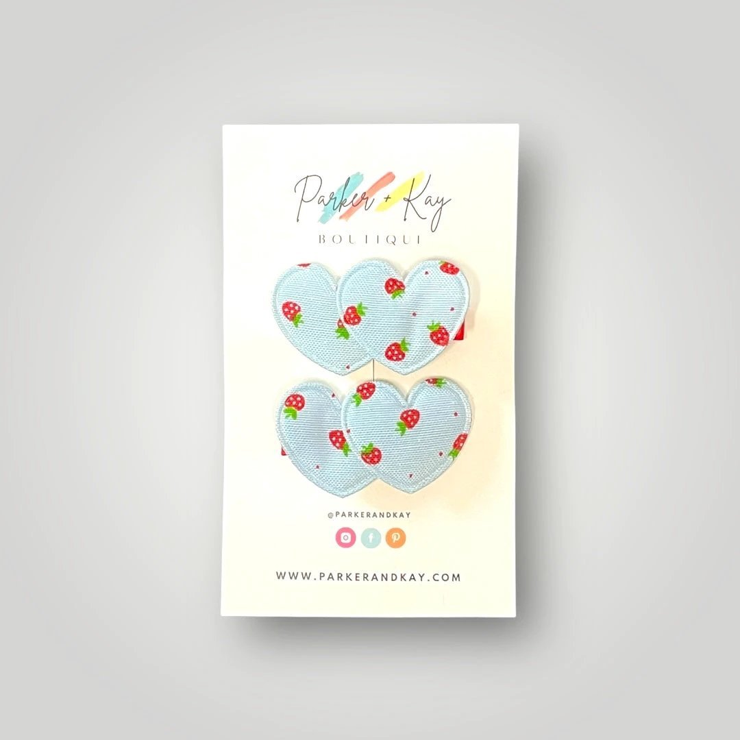 Strawberry Heart Hair Clips by Parker + Kay Creative