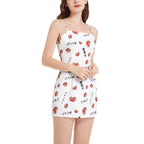 Strawberry いちご Japanese mini dress - Sleeveless Square Neckline Spaghetti Strap Mini Dress, 新鮮な, ジューシー, おいしい Dress La Vie Bien Strawberry いちご Japanese mini dress - Sleeveless Square Neckline Spaghetti Strap Mini Dress, 新鮮な, ジューシー, おいしい