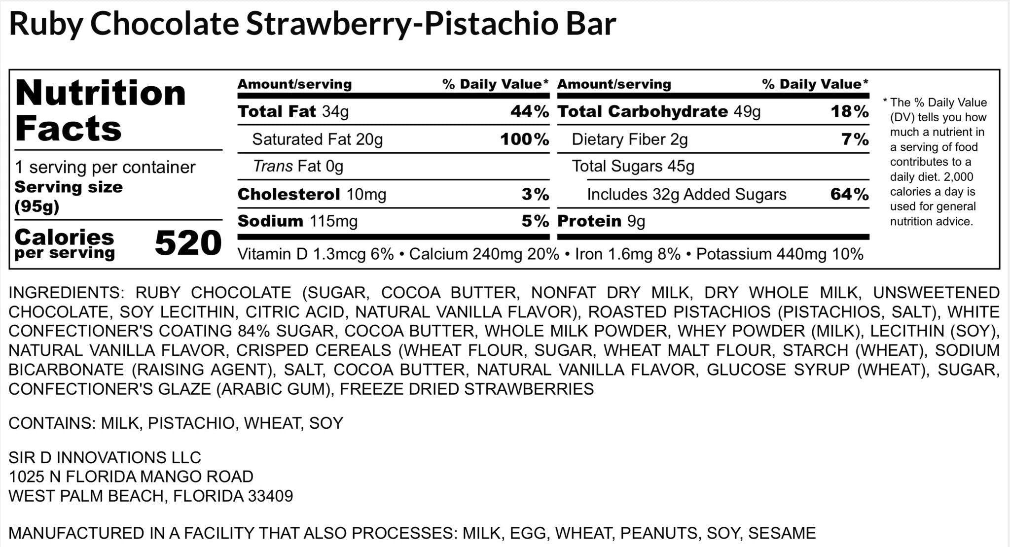 Strawberry Pistachio Chocolate Bar by Partager