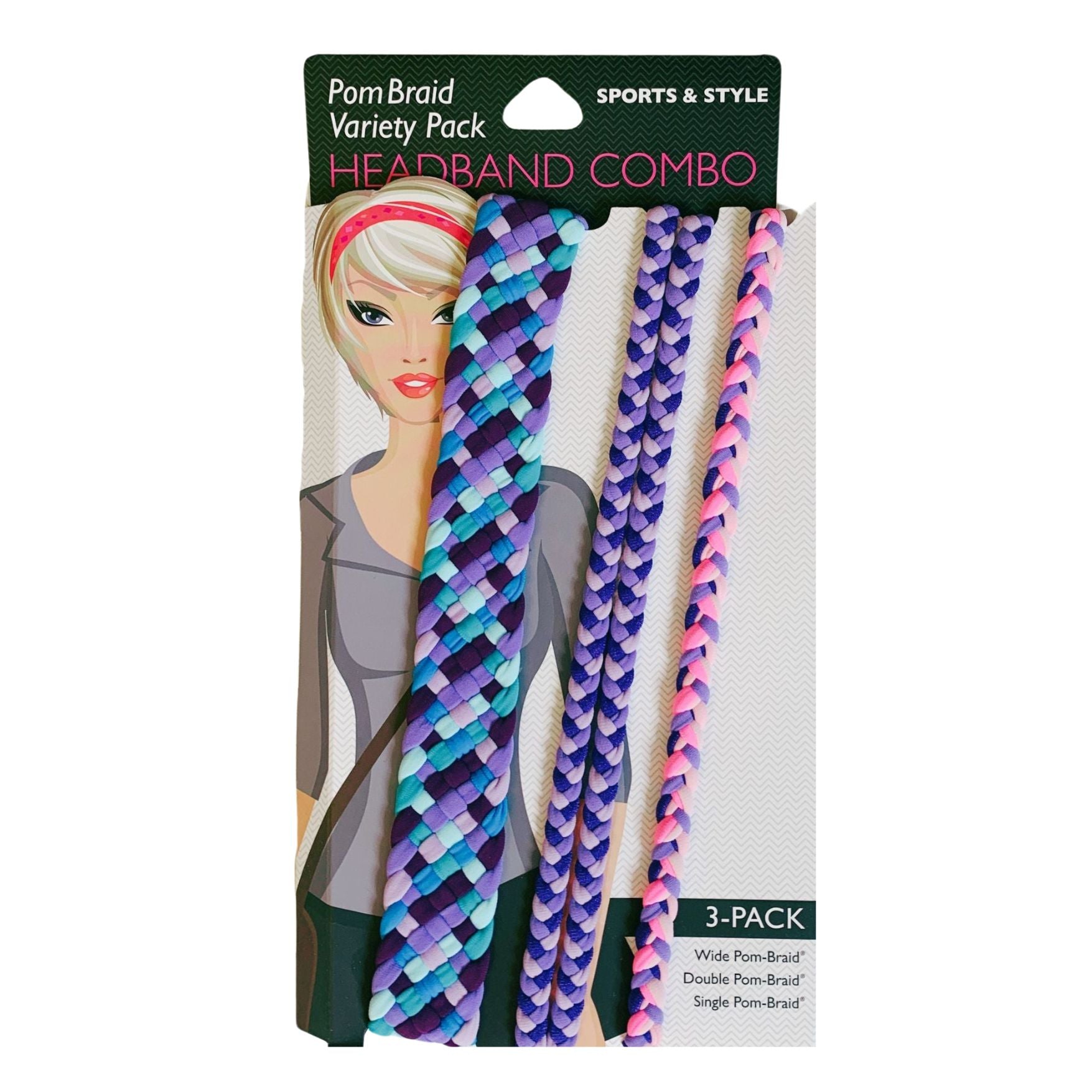 Stretchy Braid and Knotted Headbands | Nylon Hairband Hair Accessory | Workout Headband Packs and Singles