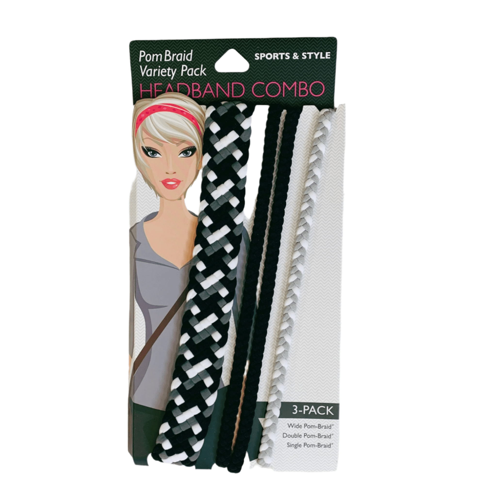 Stretchy Braid and Knotted Headbands | Nylon Hairband Hair Accessory | Workout Headband Packs and Singles