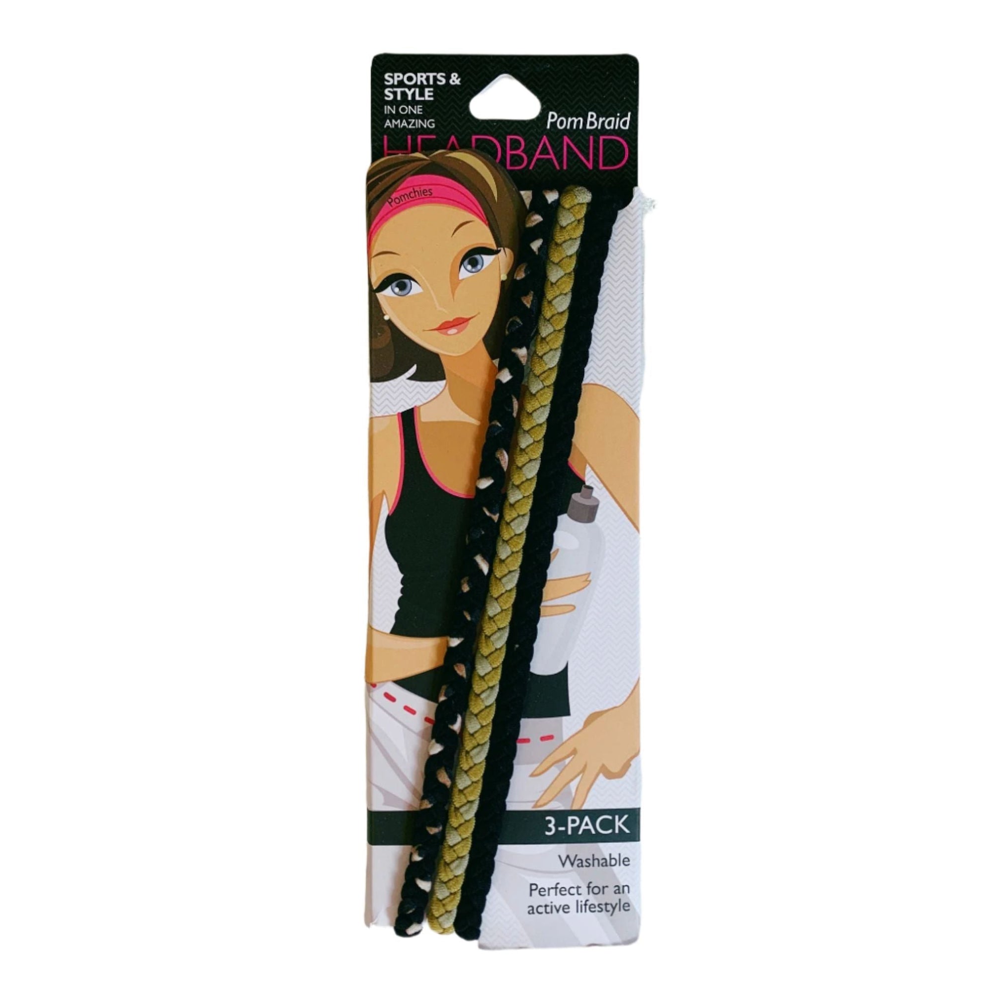Stretchy Braid and Knotted Headbands | Nylon Hairband Hair Accessory | Workout Headband Packs and Singles