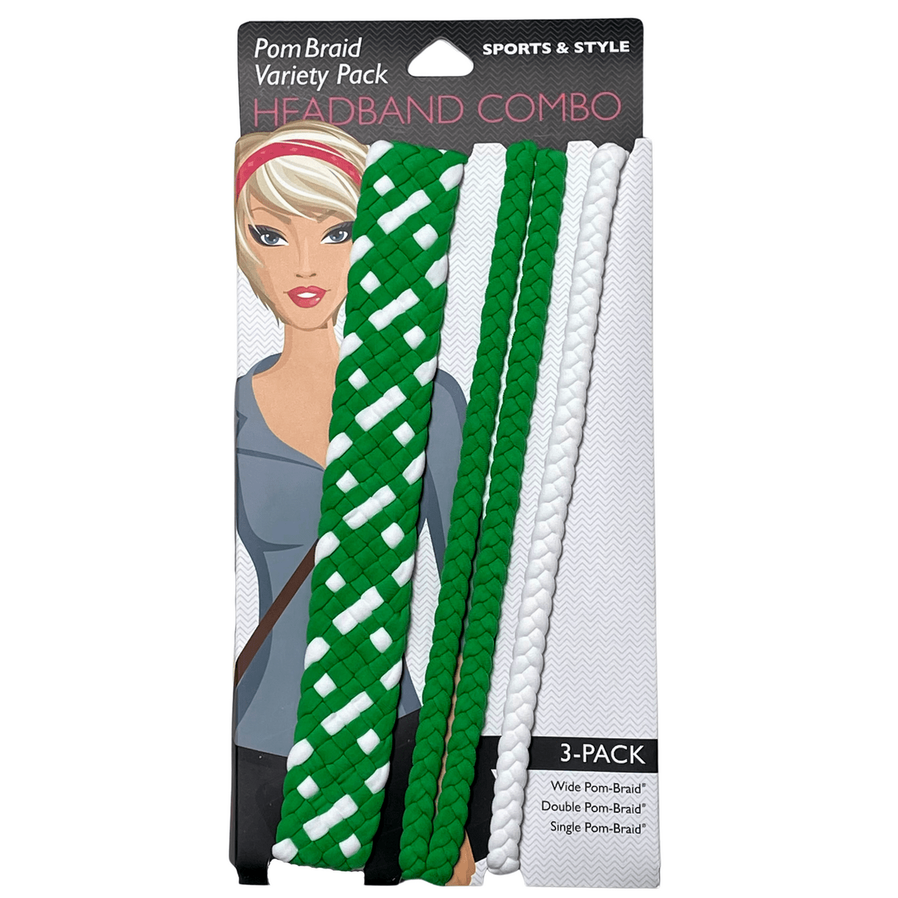 Stretchy Braid and Knotted Headbands | Nylon Hairband Hair Accessory | Workout Headband Packs and Singles