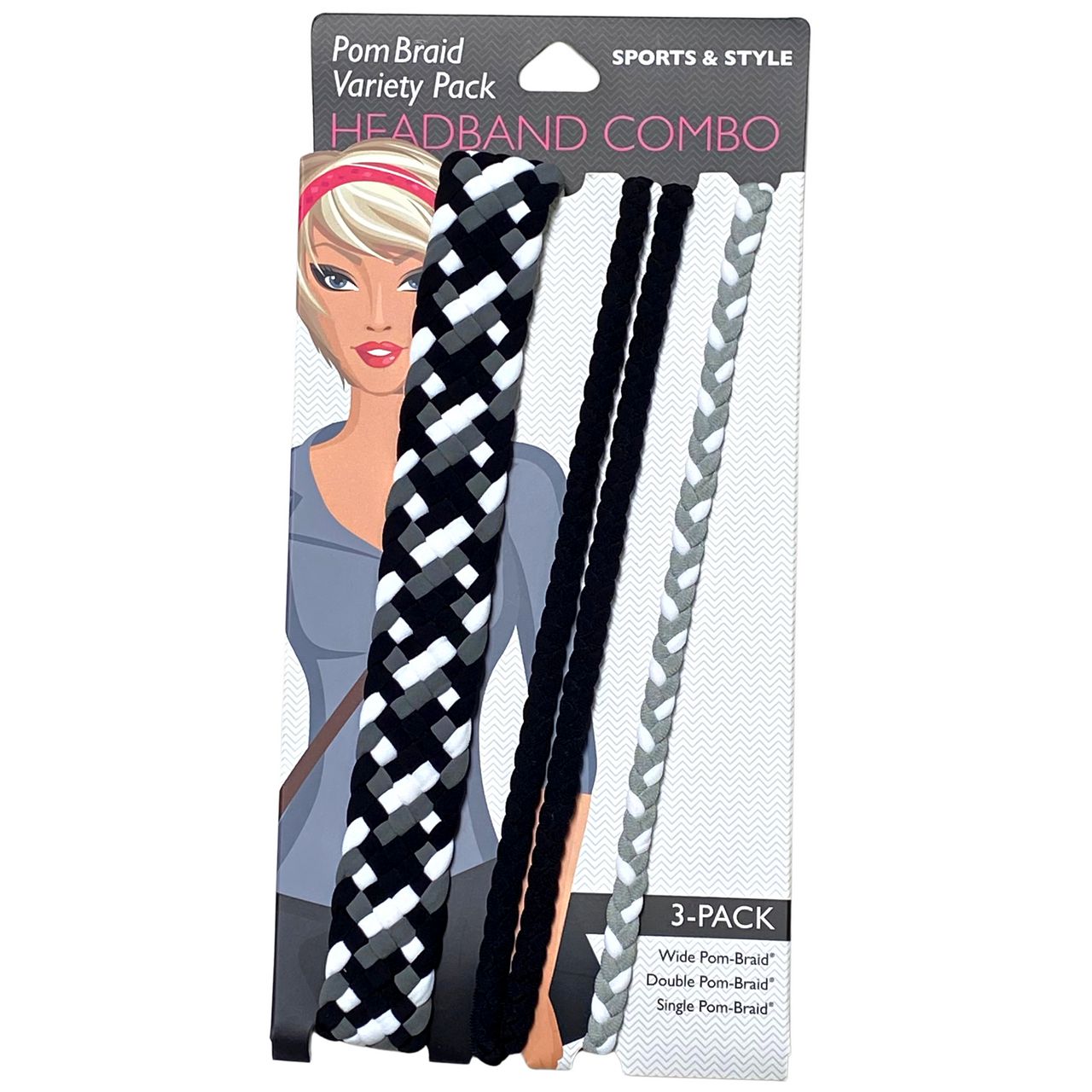 Stretchy Braid and Knotted Headbands | Nylon Hairband Hair Accessory | Workout Headband Packs and Singles