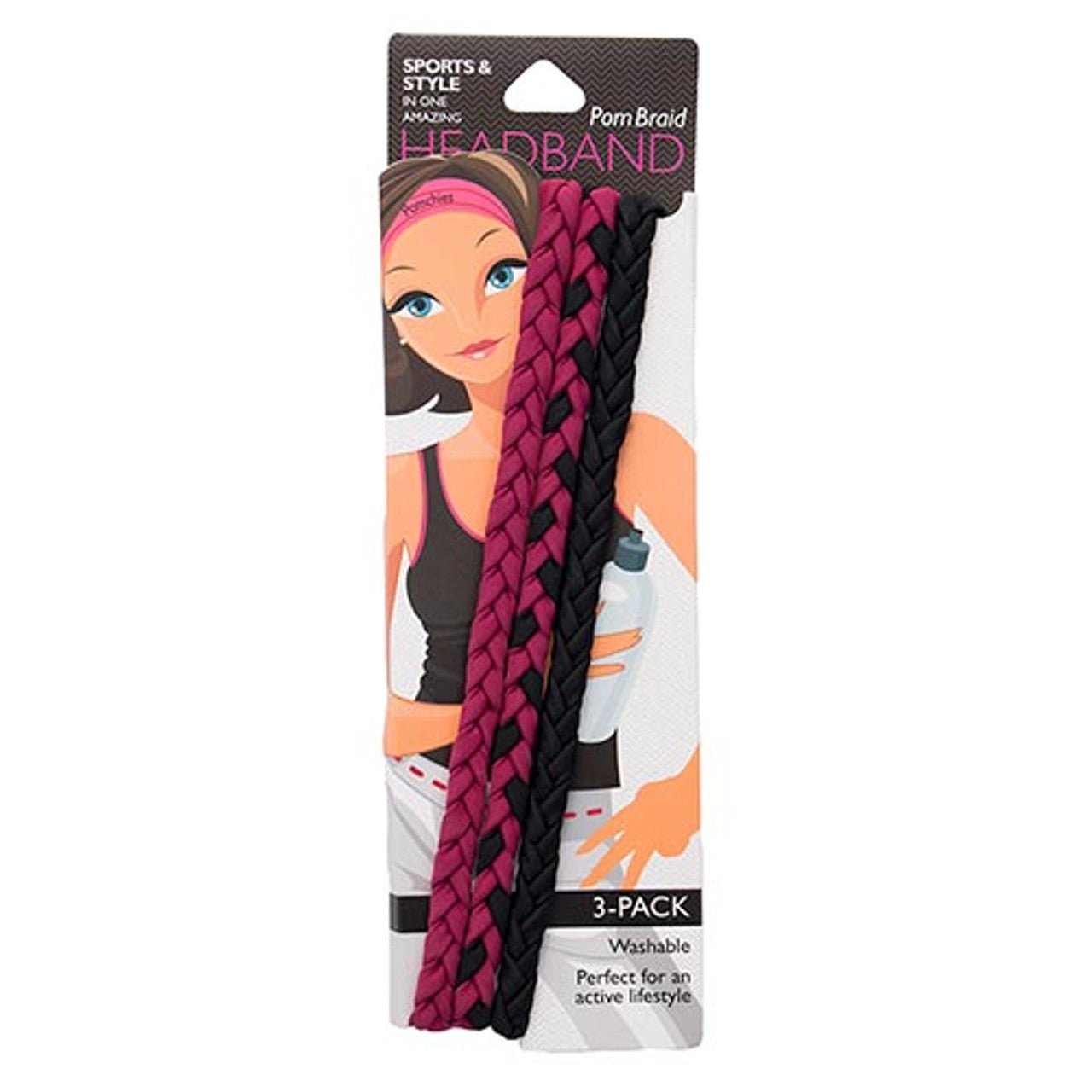 Stretchy Braid and Knotted Headbands | Nylon Hairband Hair Accessory | Workout Headband Packs and Singles