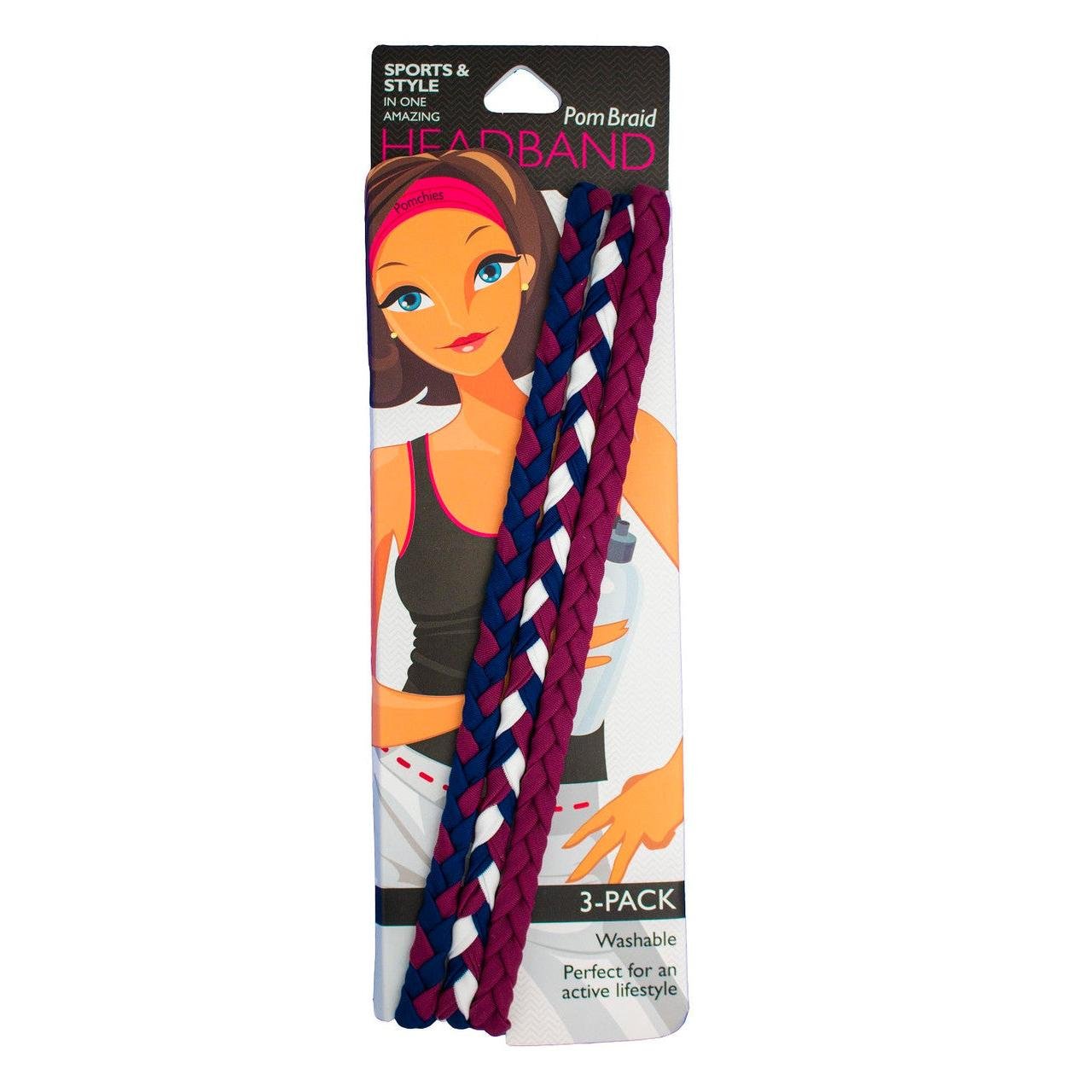 Stretchy Braid and Knotted Headbands | Nylon Hairband Hair Accessory | Workout Headband Packs and Singles