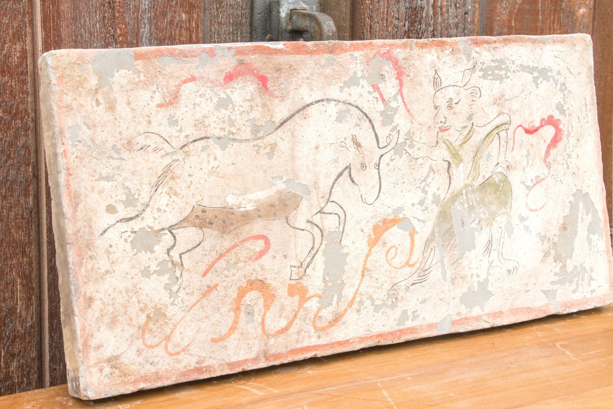 Striking Hand Painted Liao Dynasty Style Mural Tile Accents La Vie Bien Striking Hand Painted Liao Dynasty Style Mural Tile