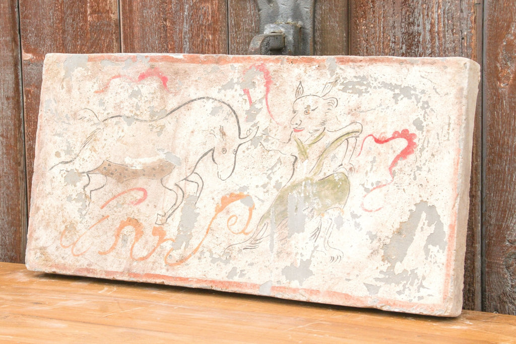 Striking Hand Painted Liao Dynasty Style Mural Tile Accents La Vie Bien Striking Hand Painted Liao Dynasty Style Mural Tile