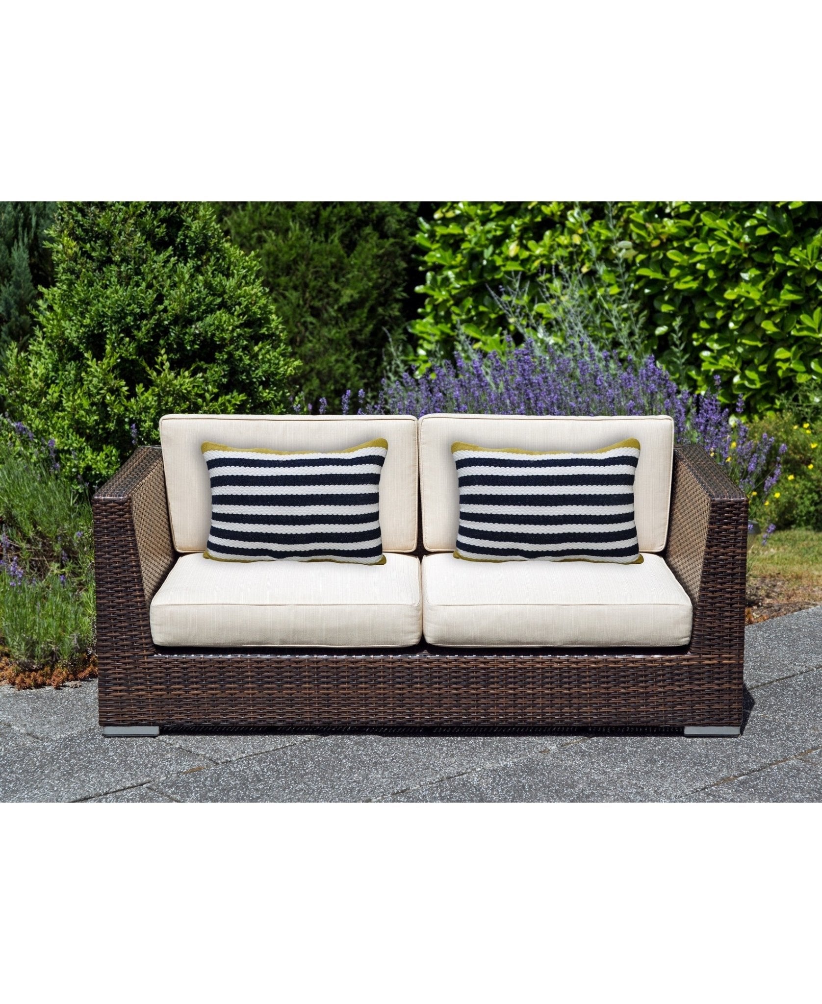 Striped Blue Decorative Outdoor Pillow 14"x20" La Vie Bien Striped Blue Decorative Outdoor Pillow 14"x20"
