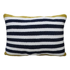 Striped Blue Decorative Outdoor Pillow 14"x20"