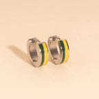 Striped Chunky Huggie Hoop Earrings by Oh Clementine