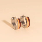 Striped Chunky Huggie Hoop Earrings by Oh Clementine