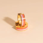 Striped Chunky Huggie Hoop Earrings by Oh Clementine
