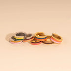 Striped Chunky Huggie Hoop Earrings by Oh Clementine