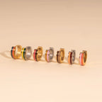 Striped Chunky Huggie Hoop Earrings by Oh Clementine