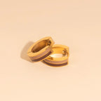 Striped Chunky Huggie Hoop Earrings by Oh Clementine