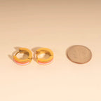 Striped Chunky Huggie Hoop Earrings by Oh Clementine