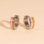 Striped Chunky Huggie Hoop Earrings by Oh Clementine