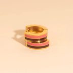 Striped Chunky Huggie Hoop Earrings by Oh Clementine