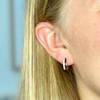 Striped Chunky Huggie Hoop Earrings by Oh Clementine