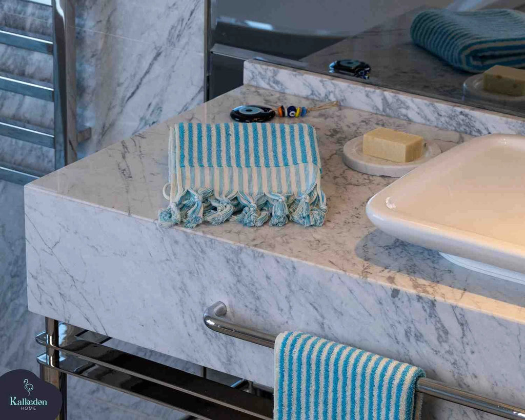 Striped Hand Towel by Kalkedon Towels
