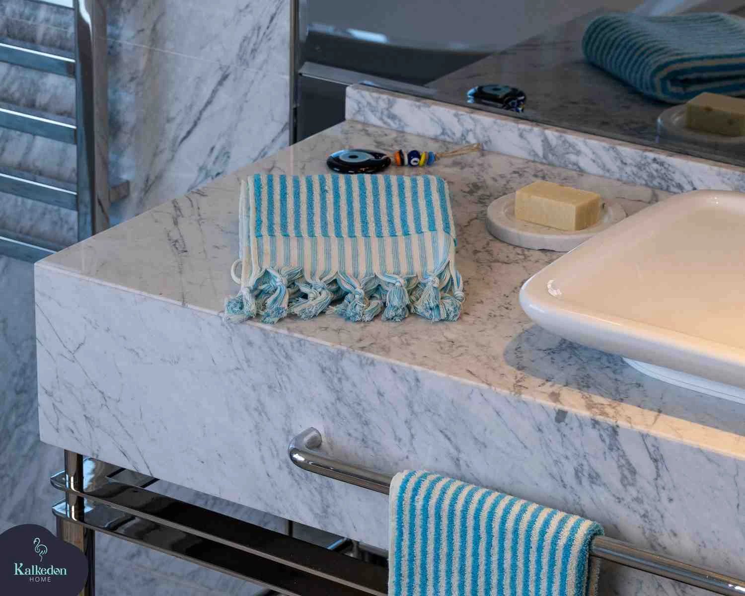 Striped Hand Towel by Kalkedon Towels