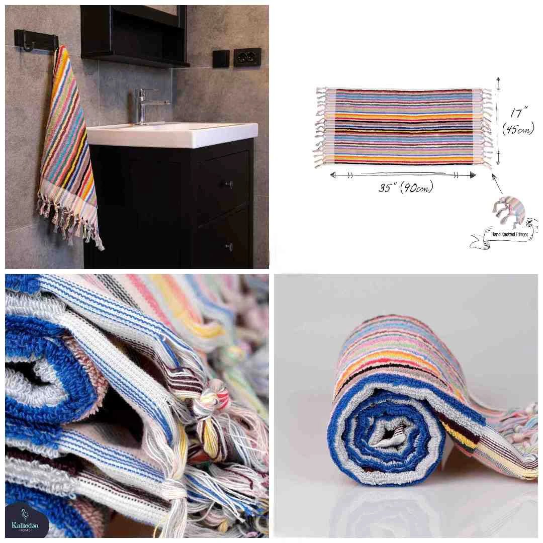 Striped Hand Towel by Kalkedon Towels