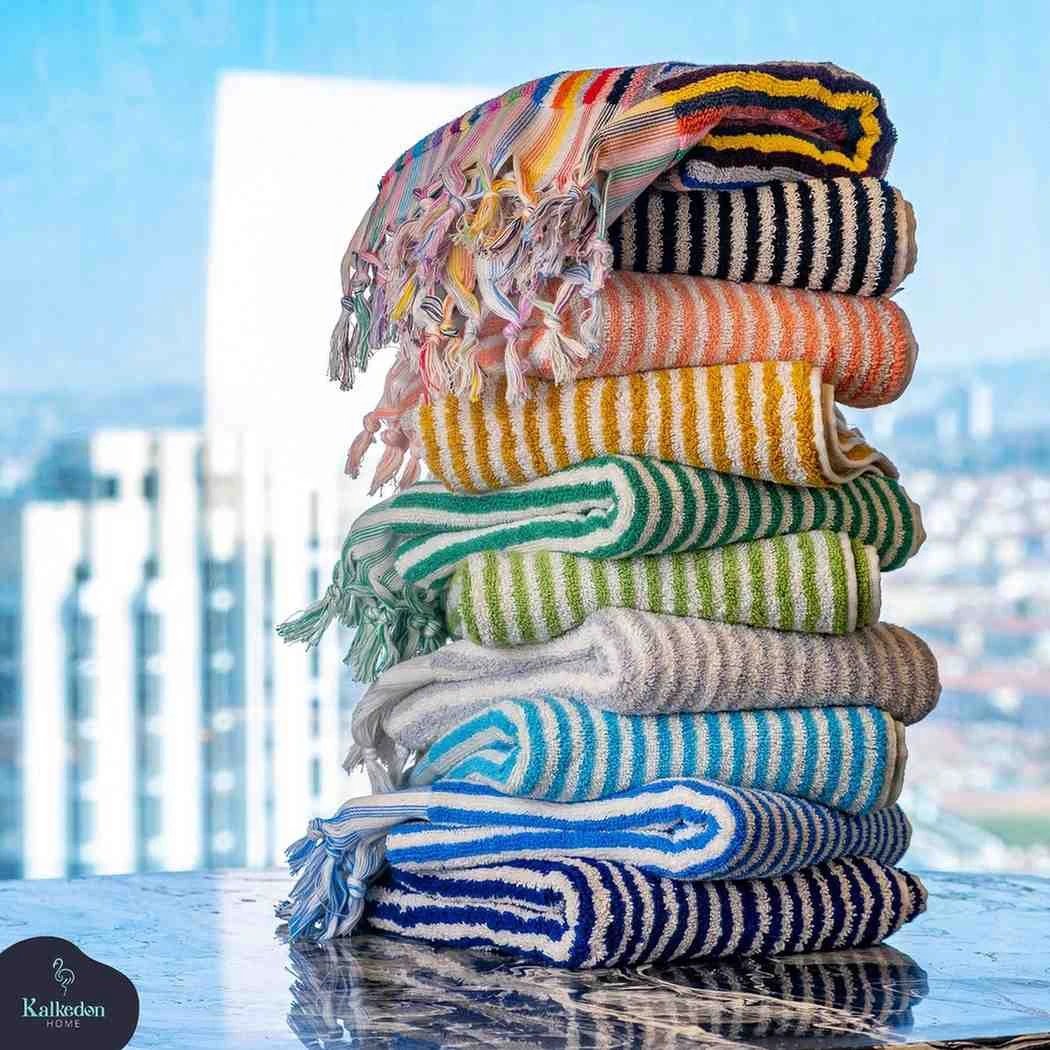 Striped Hand Towel by Kalkedon Towels