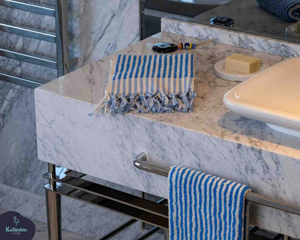 Striped Hand Towel by Kalkedon Towels