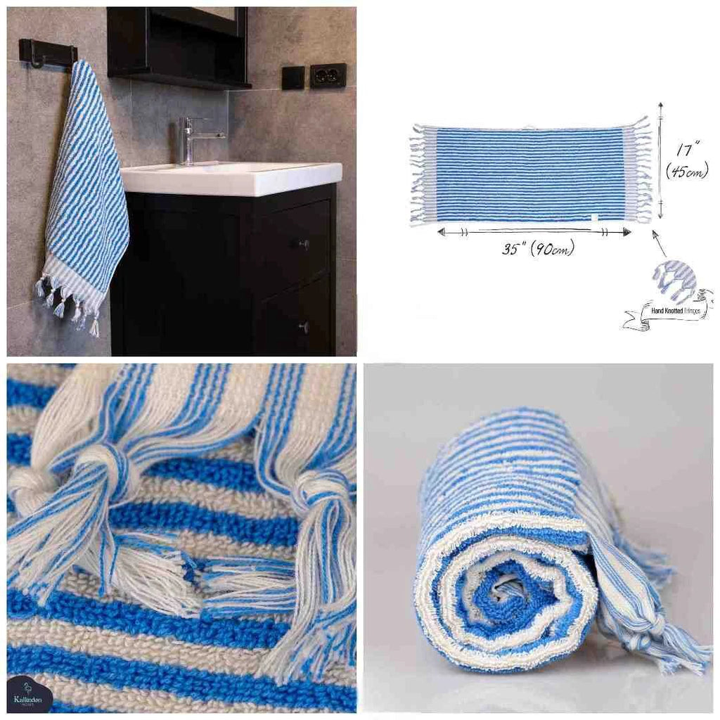 Striped Hand Towel by Kalkedon Towels
