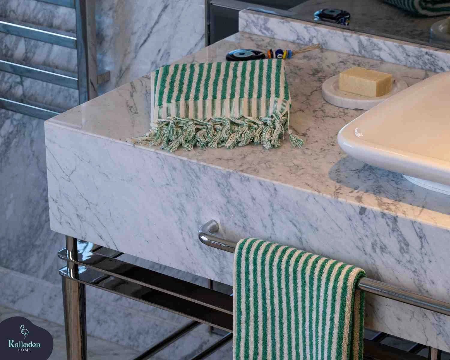 Striped Hand Towel by Kalkedon Towels