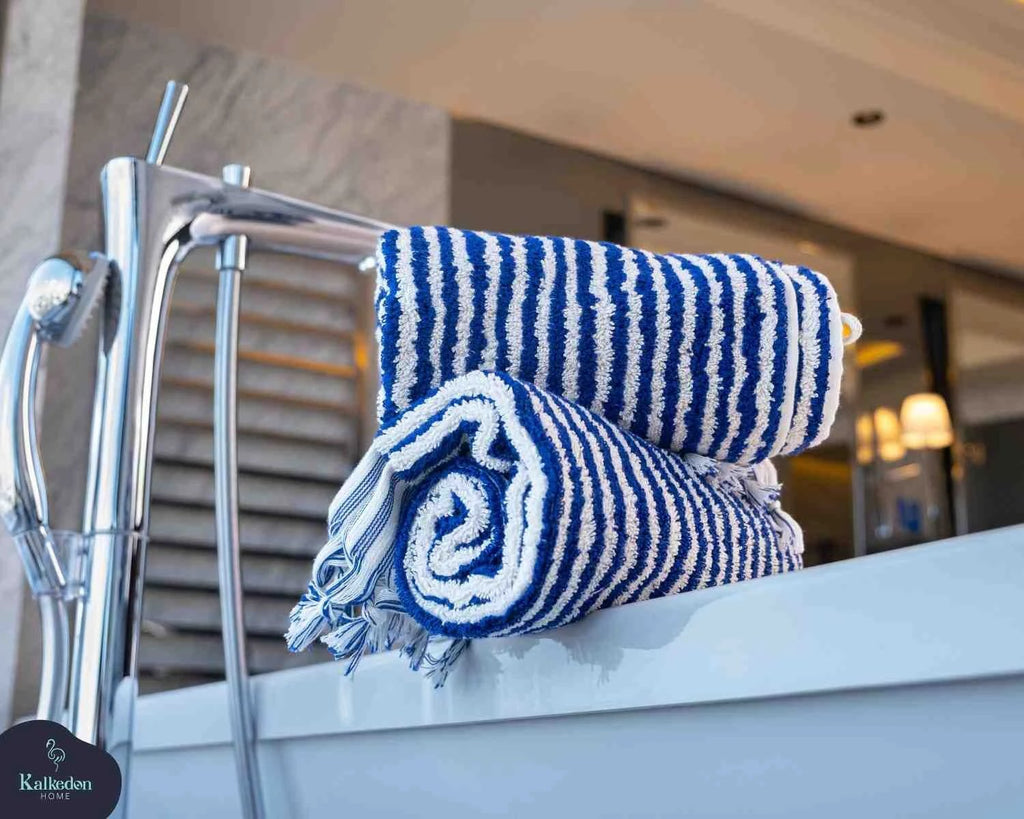 Striped Hand Towel by Kalkedon Towels
